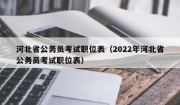 河北省公务员考试职位表（2022年河北省公务员考试职位表）